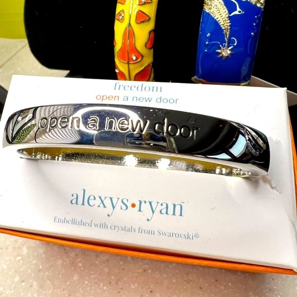 Swarovski Crystal-Alexys Ryan Magnetic Bangle, Gold & Silver Tone, - Picture 3 of 6